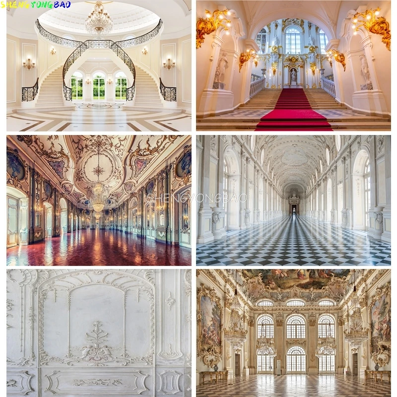 

Palace European Style Retro Building Theme Photography Backdrops Props Theater Opera Old Church Photo Studio Background EE-01
