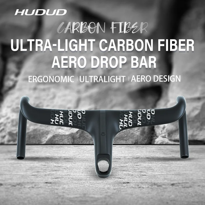 HUDUD W07 ロードバイク カーボンファイバー一体型ドロップハンドル