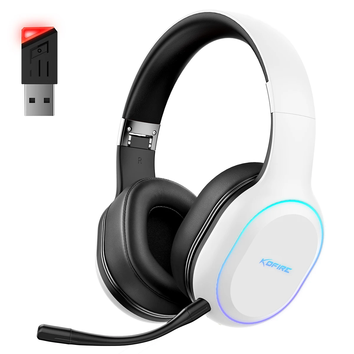 Kofire UG-05 Gaming Headset 2.4G Wireless Headphones ENC HD Mic RBG Light Vibration Bluetooth Headphone Gamer PS4 PS5 PC Switch