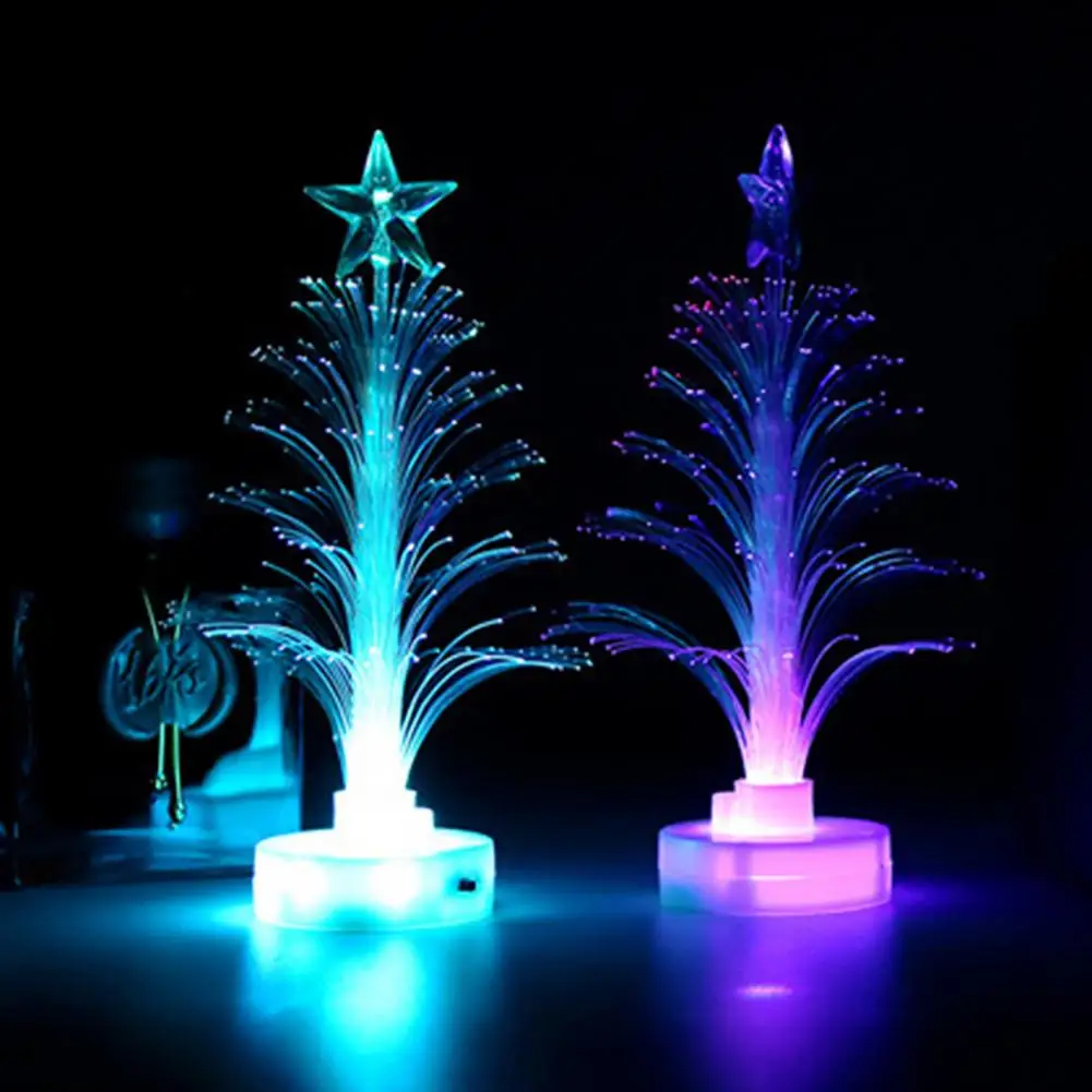 LED Fiber Optic Nightlight Christmas Tree Lamp Light Creative Star Christmas Tree Light Xmas Decoration Night