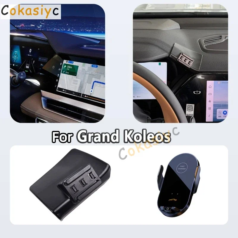 Suporte de Telefone Especial para Renault Grand Koleos 2024 2025, Suporte Magnético para Telefone de Carro com Base Invisível e Sensor Inteligente, Ac