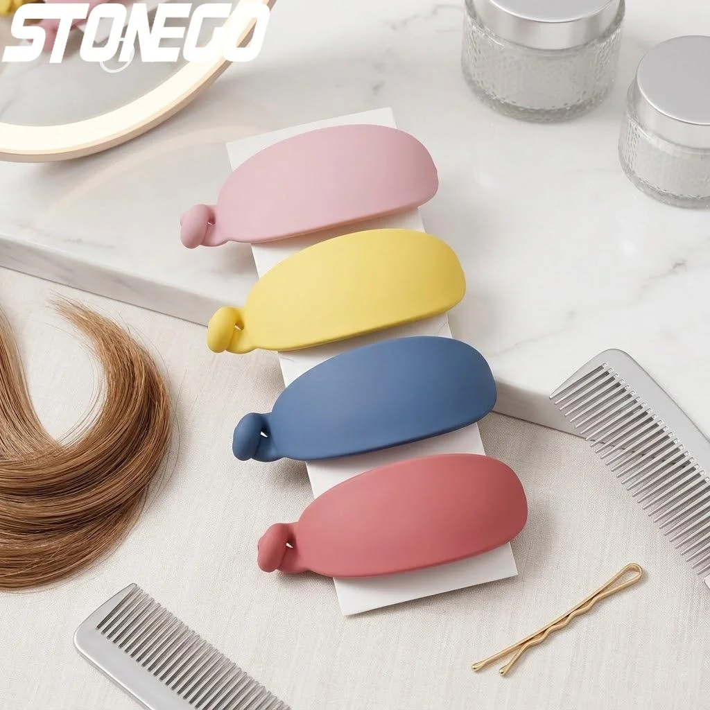 Women Trendy Frosted Candy Color Vertical Banana Clip Hair Clip Ponytail Holder Barrette Accessory for Everyday Wear Gift Idea