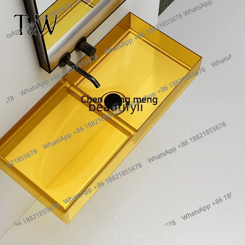 

D178 Transparent resin wall-mounted wash basin Wall-mounted face basin Designer small apartment color basin