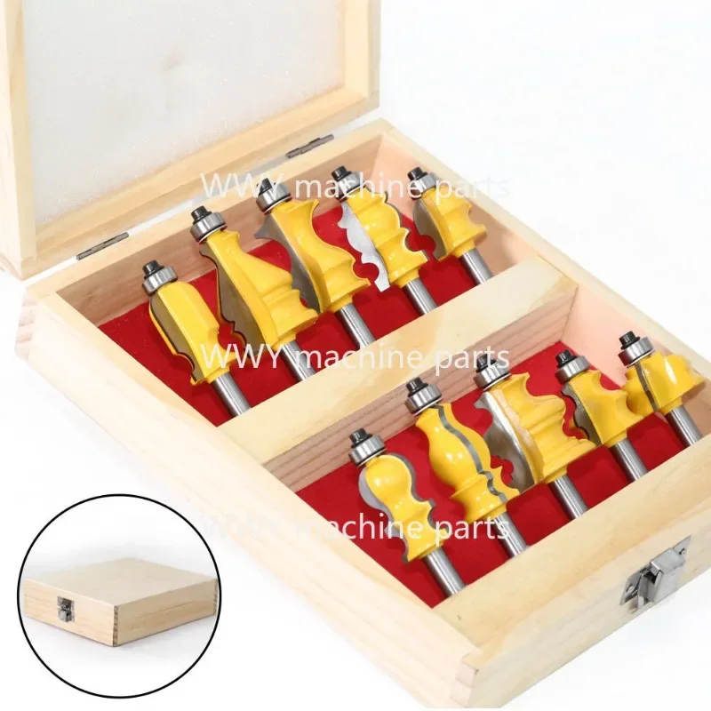 10PC 8mm&12.7MM Shank Casing & Base Molding Router Bit Set CNC Line knife Woodworking cutter Tenon Cutter for Woodworking Tools