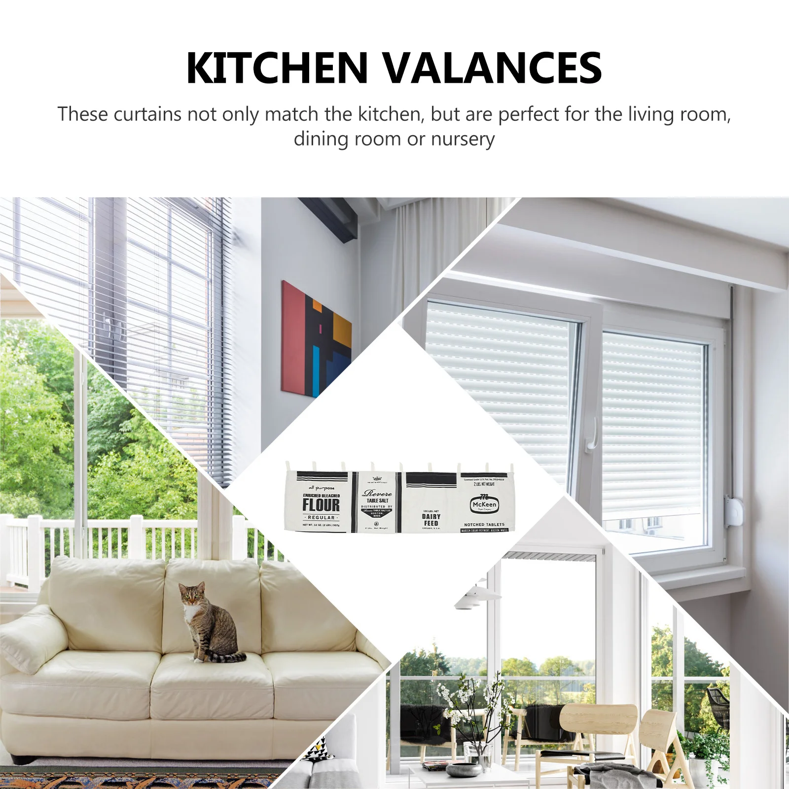 

Kitchen Short Curtains 2 Panels Vintage Style Cotton Linen Blend Thermal Insulated Window Valance for Kitchen Privacy Sun