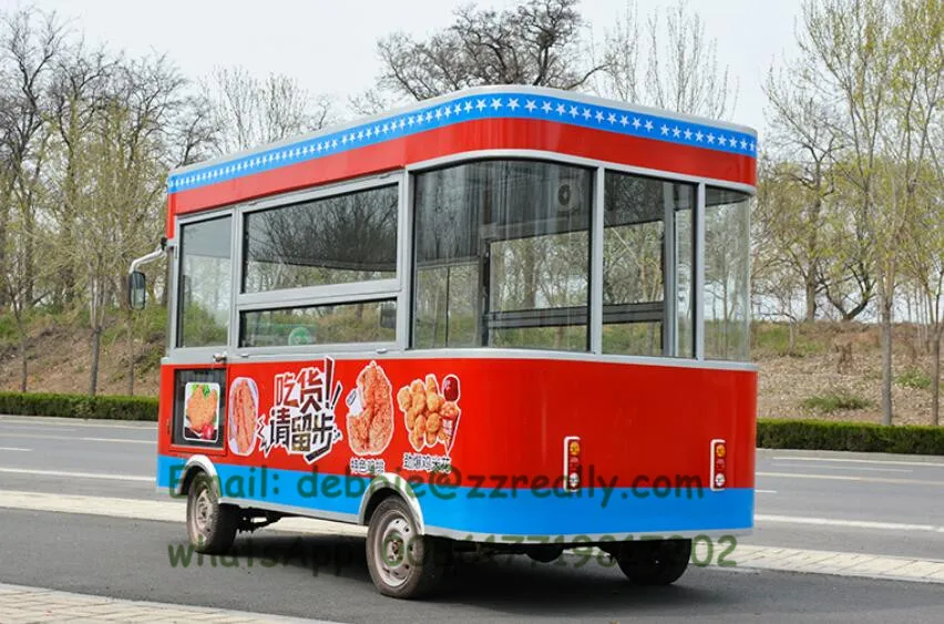 عربة كشك مقطورة بيع الآيس كريم الكهربائية في الهواء الطلق للوجبات السريعة في الولايات المتحدة