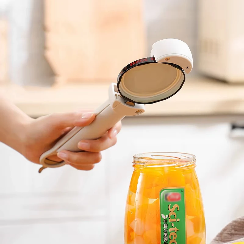 Adjustable Multifunctional Stainless Steel Bottle Opener Can Lid Opener Kitchen Tool for Seniors with Weak Hands Wine Beer Can O