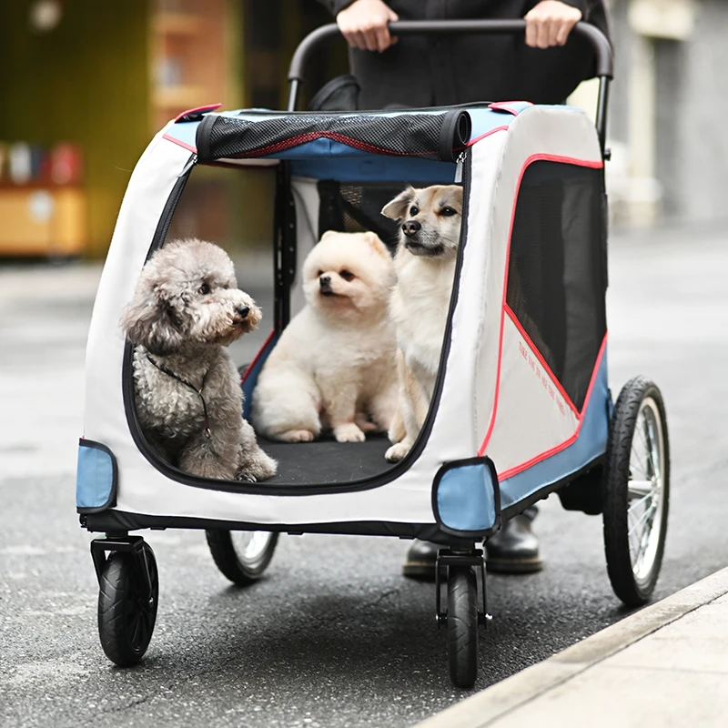

Luxury Wholesale Dog Stroller Luxury 4 Wheels Pet Designer Foldable Pet Stroller For Dog And Cats