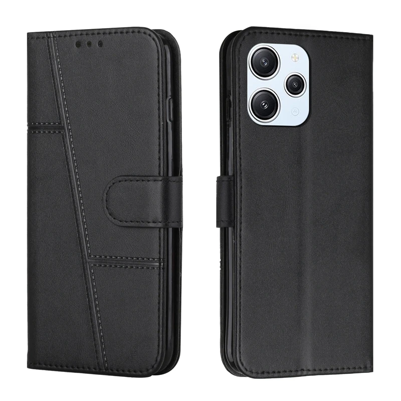 Funda Cartera De Cuero Con Diseño De Rosas Para Redmi 12C Y 11A – Color Rojo, Con Tarjetero Y Soporte