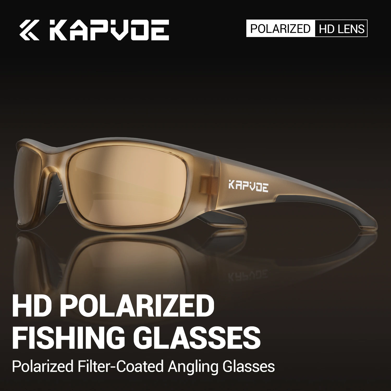 KAPVOE Polarisierte UV400 Angelbrille Outdoor Golf Sport Sonnenbrille Fahrbrille MTB Fahrrad Radfahren Camping Zubehör