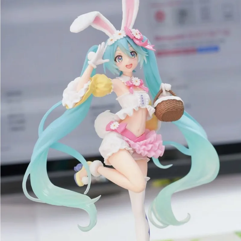 

23CM Hatsune Miku Anime Figure Kawaii Pvc Model Doll Action Figurals Rabbit ears Collect ornaments Christmas Toys gifts