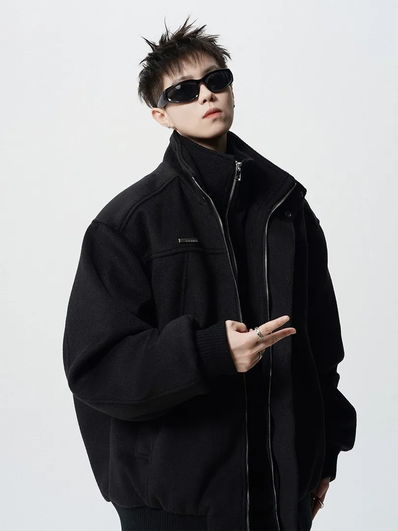 

Мужская зимняя куртка American Sle Heavyweight из шерсти и хлопка с эффектом двухслойности, модный брендовый дизайн с воротником-стойкой, комбинированная, верхняя одежда