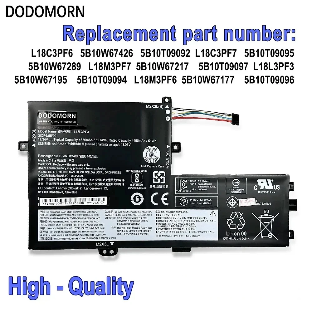 DODOMORN L18L3PF3 Laptop Battery For Lenovo IdeaPad S340 S340-14API/14IIL/14IML/14IWL,S340-15API/15IIL/15IML/15IWL,C340-15IIL