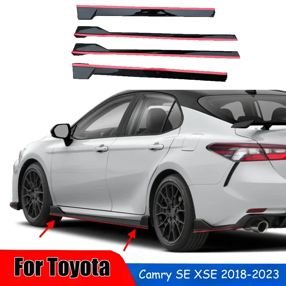 

Автомобильный боковой спойлер для Toyota Camry SE XSE 2018-2023 TRD Style красный рассеиватель разделительные крылья 4 шт. отделка