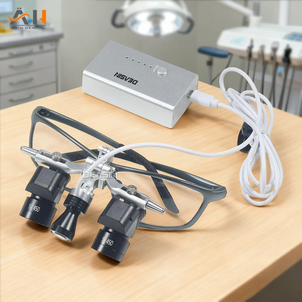 

Dental 48 ° Ergo Loupes 4X 5X 6X Binocular Magnifying Glasses With 5W LED Spotlight Dentistry Surgical Tools
