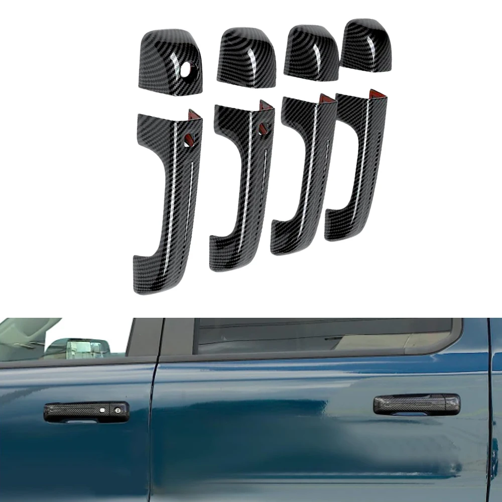 

8Pcs Car Door Handle Decor Cover Trims Exterior Shell Cover For Dodge Ram 1500 2019-2021 Auto Accessories