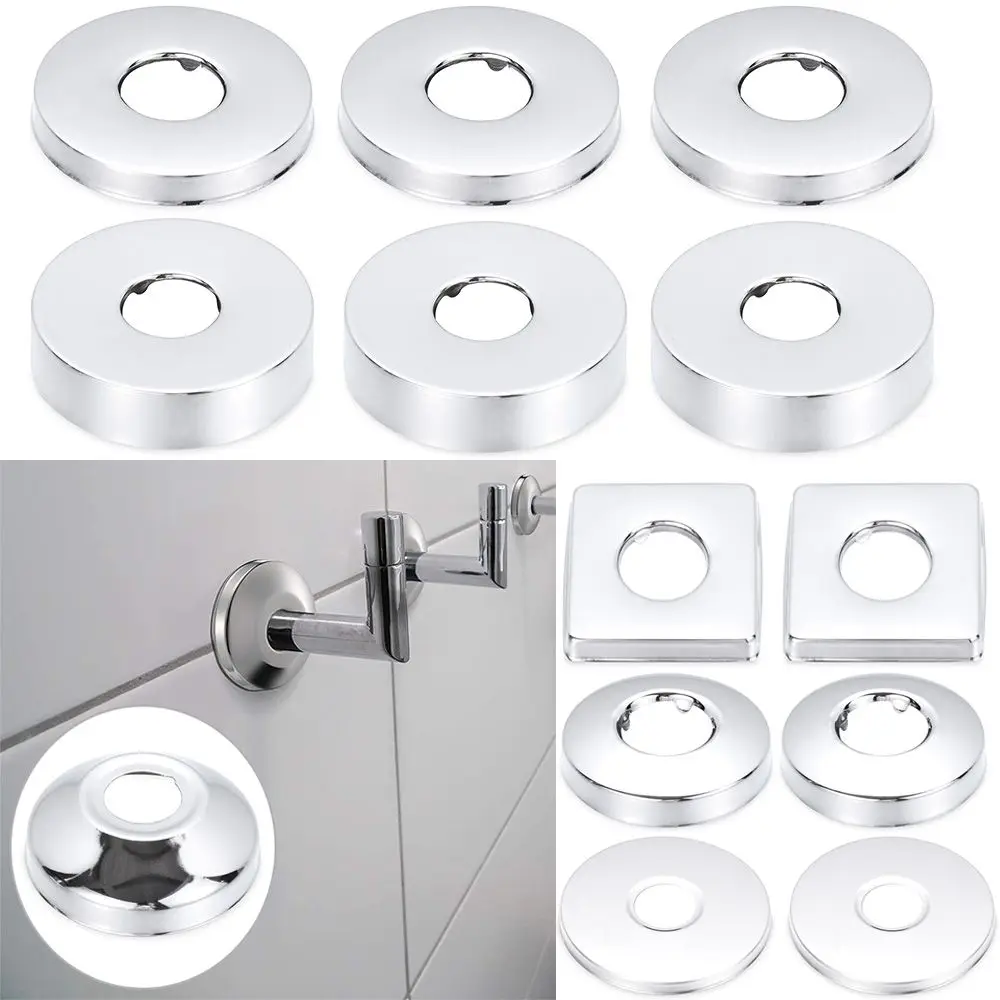 1Pcs Shower Faucet Decorative Cover Chrome Finish Stainless Steel Water Pipe Wall Covers Bathroom Accessories