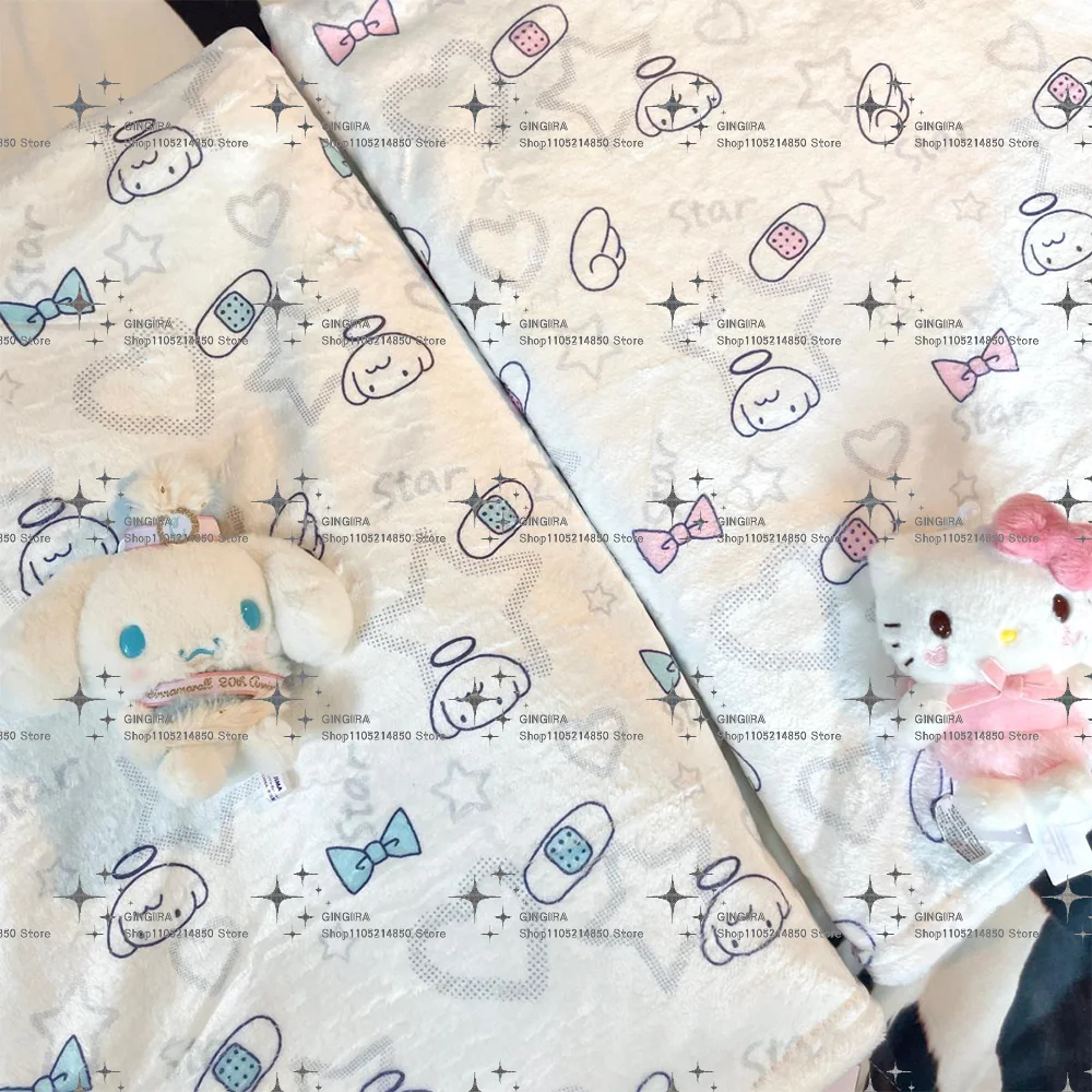 

1 шт. фланелевое одеяло Sanrio Pochacco светло-фиолетового цвета в ретро-стиле - с 2D-принтом, ультрамягкое, уютное покрывало для спальни, гостиной, кемпинга