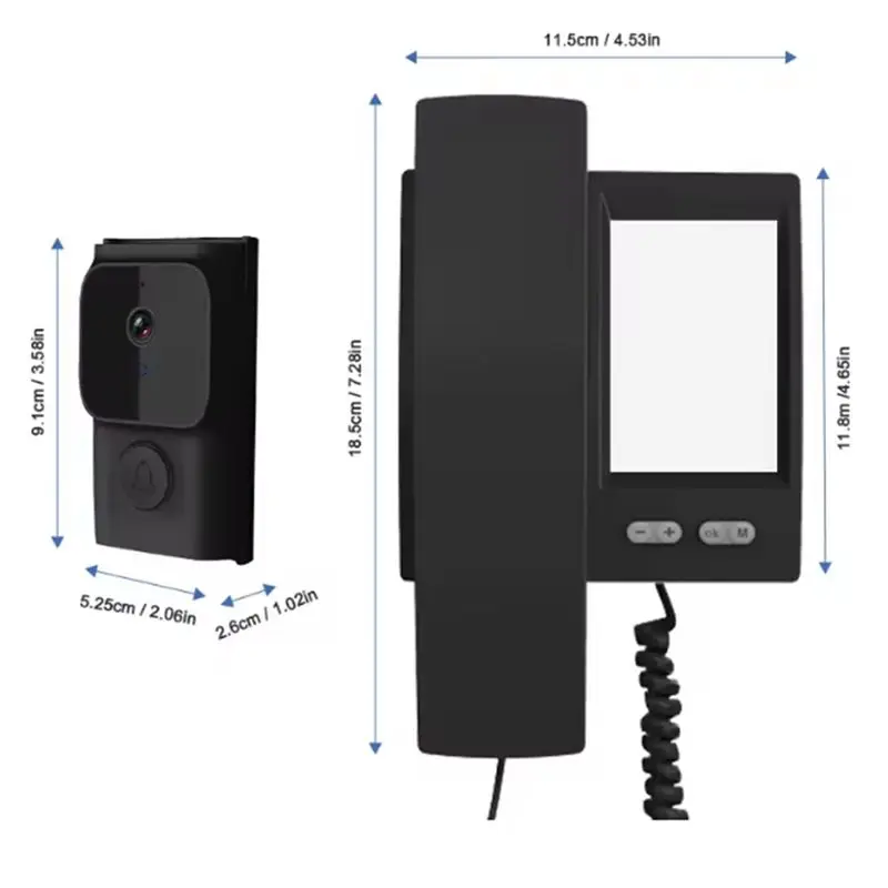 Диалог ABSU Дверной звонок Инфракрасное ночное видение 3,5-дюймовый IPS-экран Дверная камера Полный угол обзора Беспроводной домофон