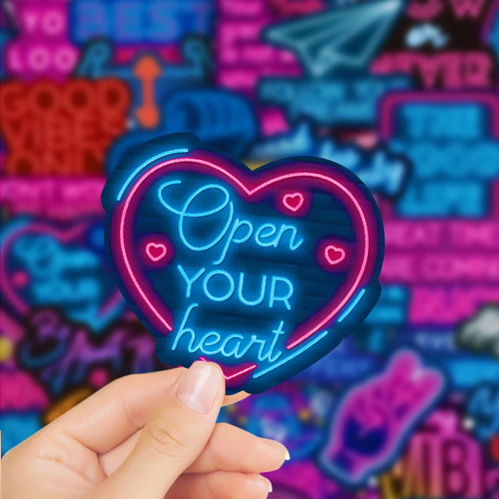 10/30/50PCS Cool Neon Motivational Phrases Stickers Inspirational Life Quotes DIY Scrapbooking Laptop Room Toy Decal Sticker