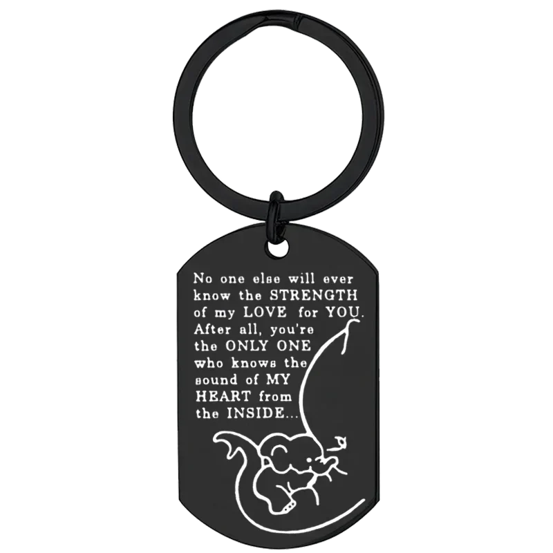 Hot Elephant Mother Dog Tag Keychain Elephant mama Key Rings Elephant jewelry Mother's Day Gift