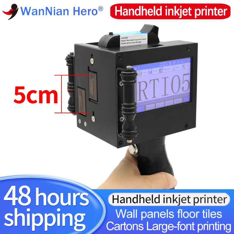 

Ручной струйный принтер 5 см 50 мм, портативные настенные панели, напольная плитка, картонные коды с большим шрифтом, QR-коды, штриховые коды, код партии, дата