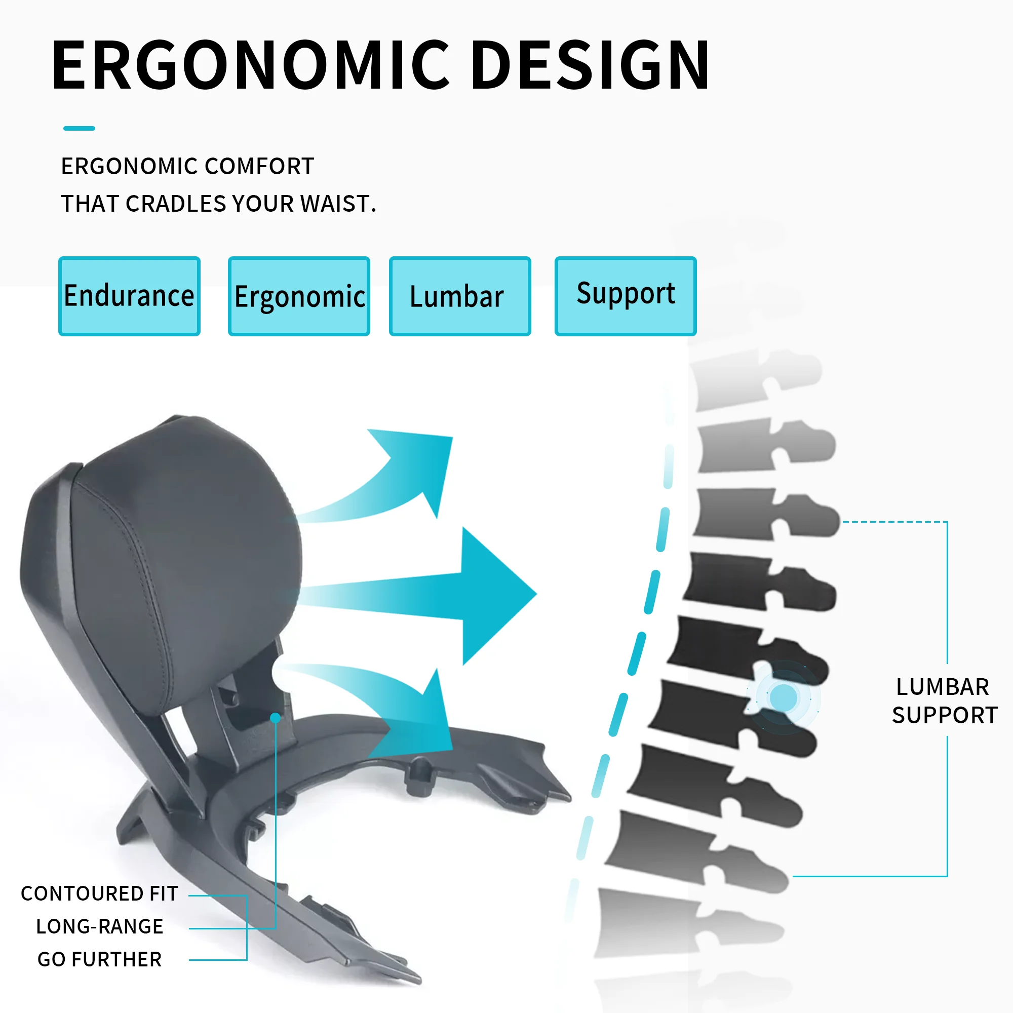 يصلح ل 2023 - 2025 XMAX 125 X-MAX 300 XMAX125 2024 XMAX300 مسند الظهر للدراجات النارية تعديل الرف الخلفي مسند الظهر وسادة مقعد قوس #3