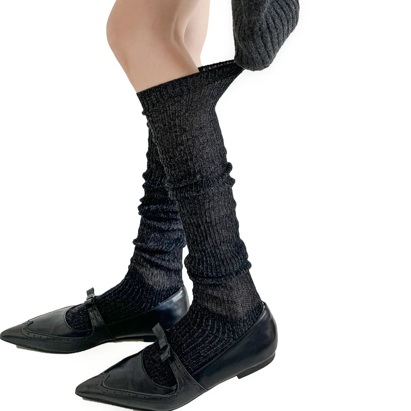 

Осенние и зимние женские чулки, шерстяные вязаные термобелье, теплые однотонные гольфы JK, чулки до бедра