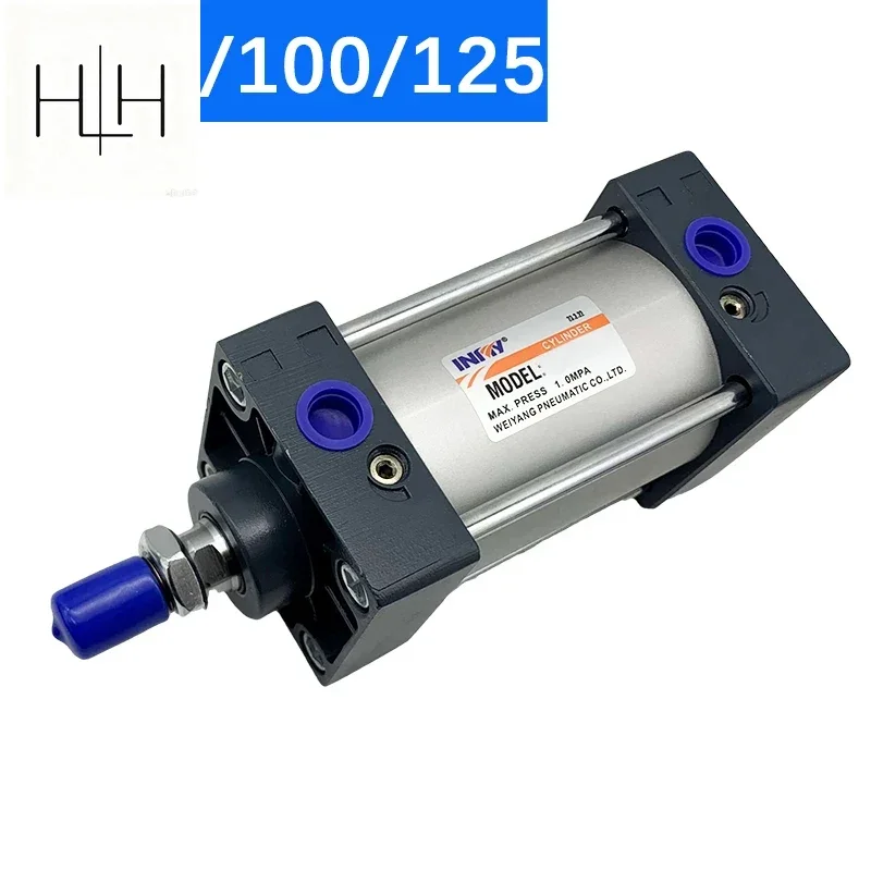 HLH SC80/100/125/mm Bore Standard Cylinders Double Acting Air Pneumatic Cylinder Piston 100/75/100/125/150/175/200/250/300mm Str