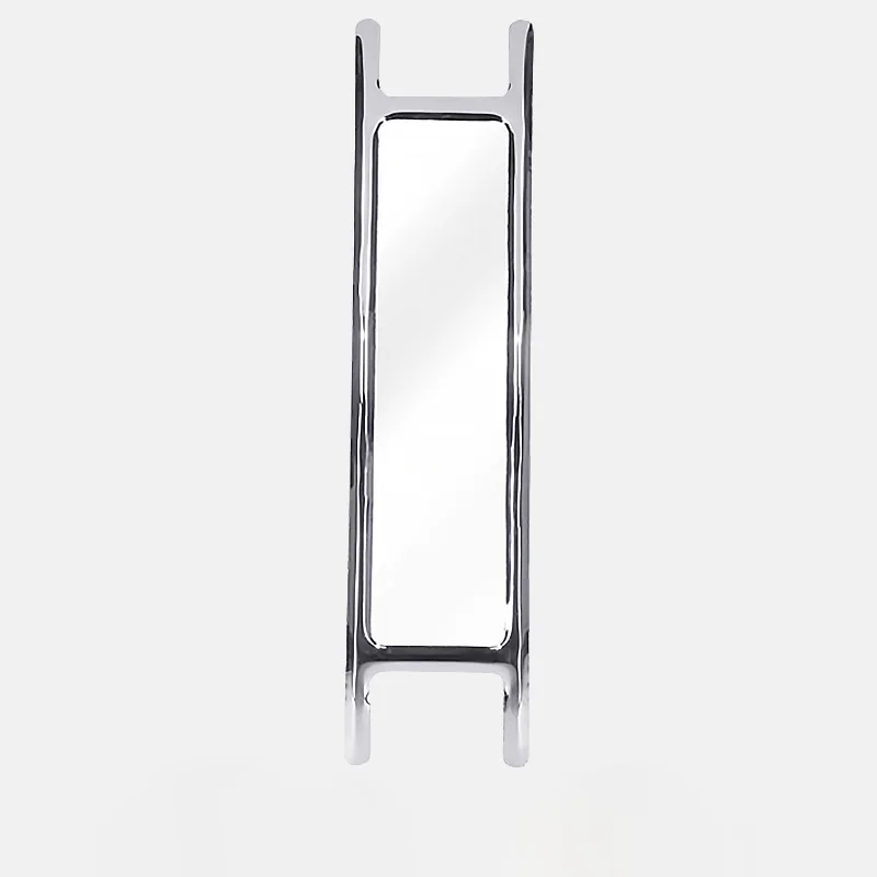 High-end light luxury stainless steel decorative mirror ins style art minimalist floor-to-body fitting mirror