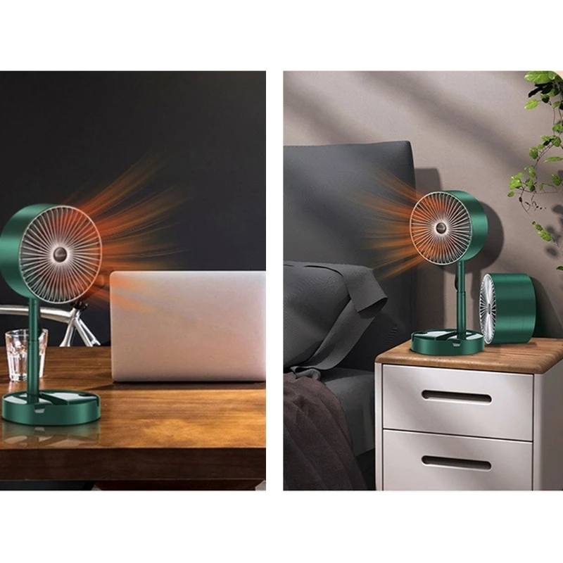 Chauffage soufflant électrique à hauteur réglable, chauffage pièce pliable avec 2 réglages vitesse