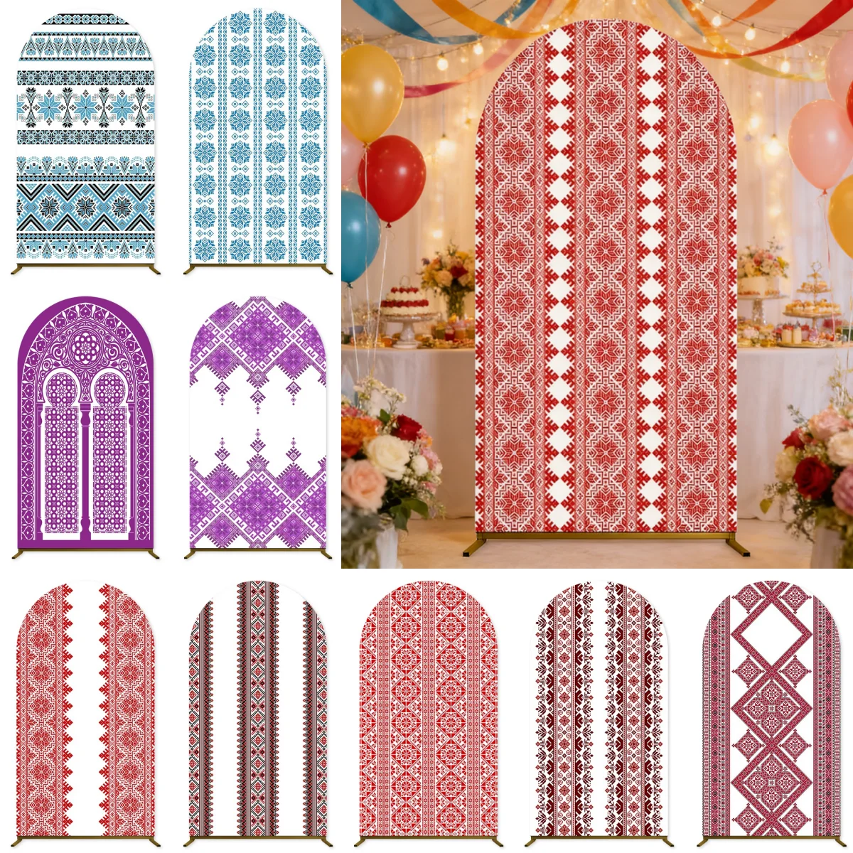 Yeele Custom Embroidery Arch Cover Backdrop Mexican Fiesta Kids Birthday Bridal Shower Wedding Party Decor Arched Background