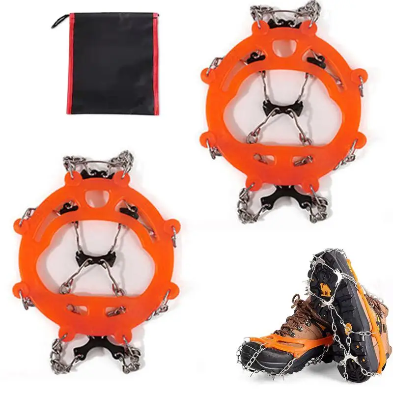 Crampones antideslizantes de 26 dientes para exteriores, cubierta de zapato Simple para nieve, garras de nieve, medio hielo, herramientas de agarre de barro
