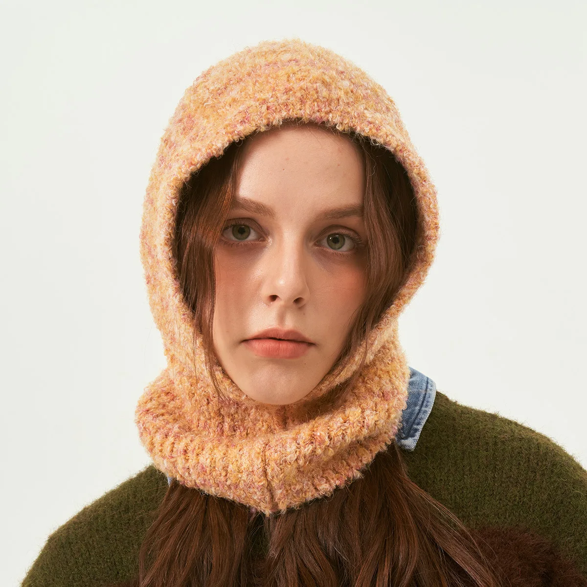 

Boucle Yarn Beanie with Color Flecks, Cozy Slouchy Winter Hat for Women, Unique Textured Knit Cap, Soft Warm Stocking Cap