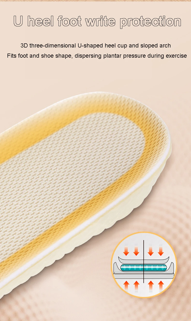 Insoles for Shoes Breathable Heighten Heel Insert Pad Cushion Unisex Height Increase Insole Boost Man Women's Shoes Sneakers New