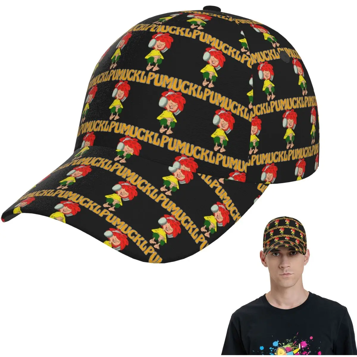 Pumuckl Headphones Mesh Baseball Caps Snapback Fashion Baseball Hats Breathable Casual Casquette Outdoor For Men's And Women's