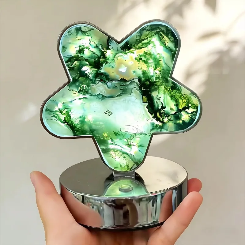 Hot-selling four-leaf clover natural crystal lamp agate quartz DIY crystal stone decorative night light
