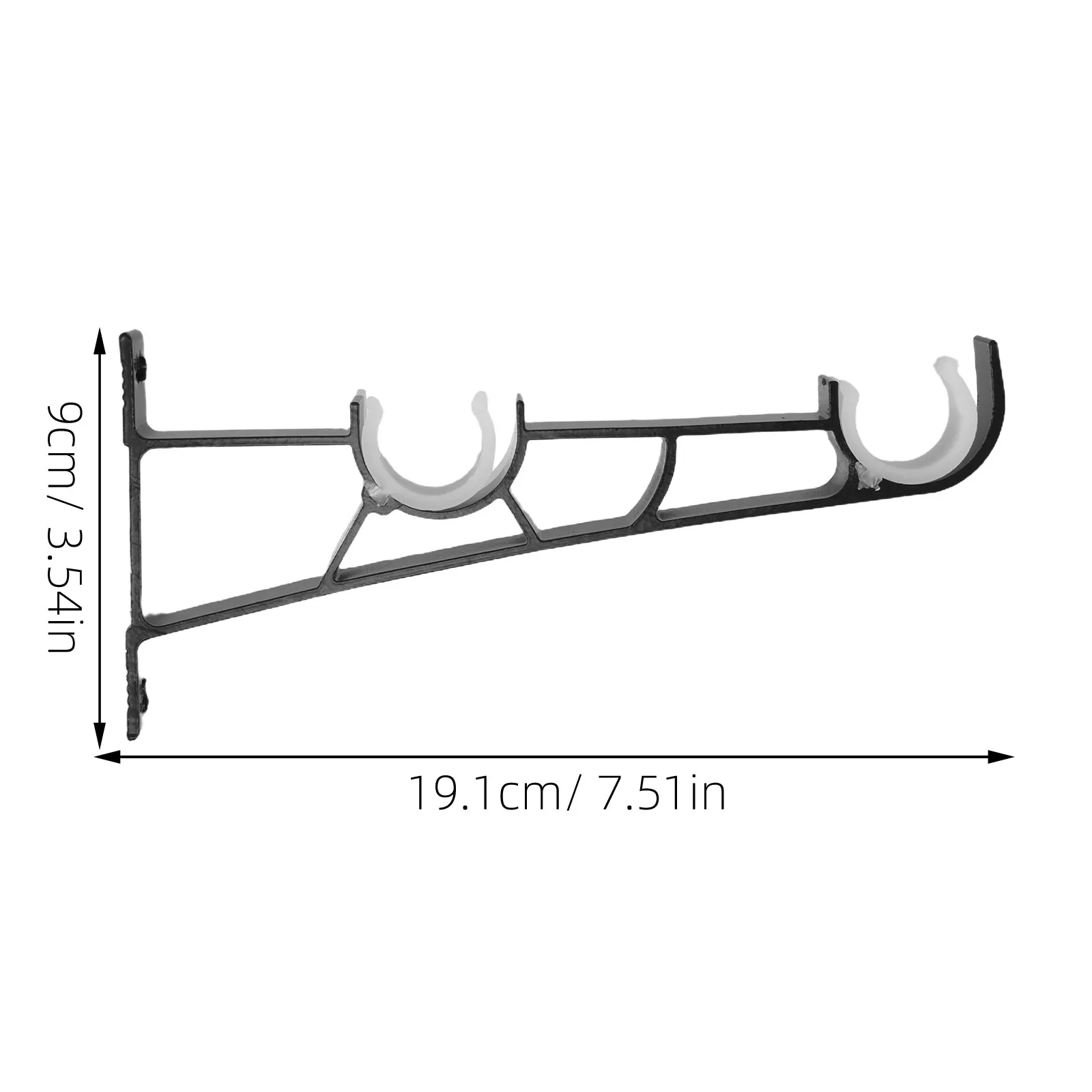 4Pcs Double Curtain Rod Bracket Thickened Aluminum Alloy Heavy Duty Double Holder for Curtain Poles Window Treatment