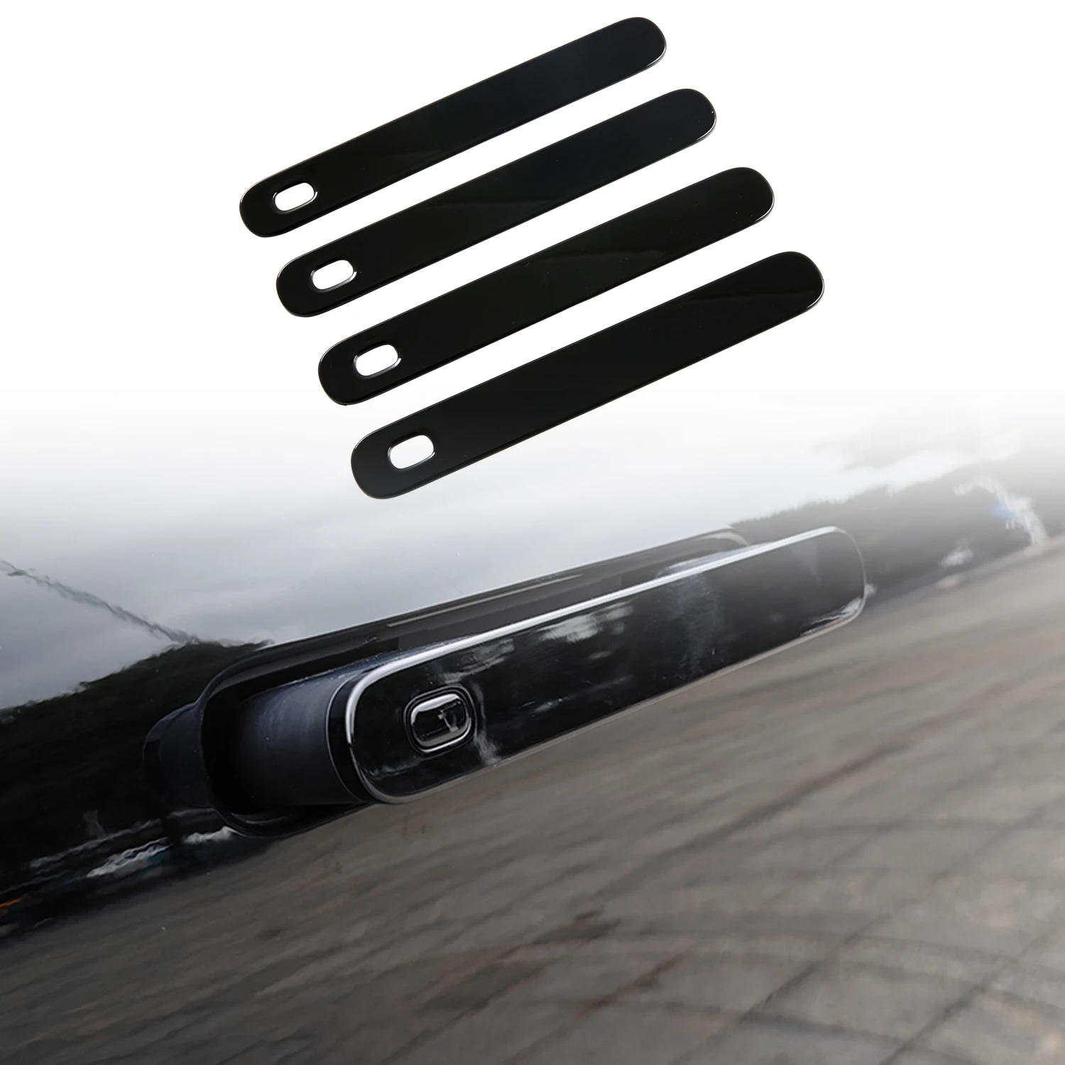 

For Aito M9 2024 Car Accessories ABS Glossy Black Exterior Side Door Handle Cover Decor Trim 4pcs