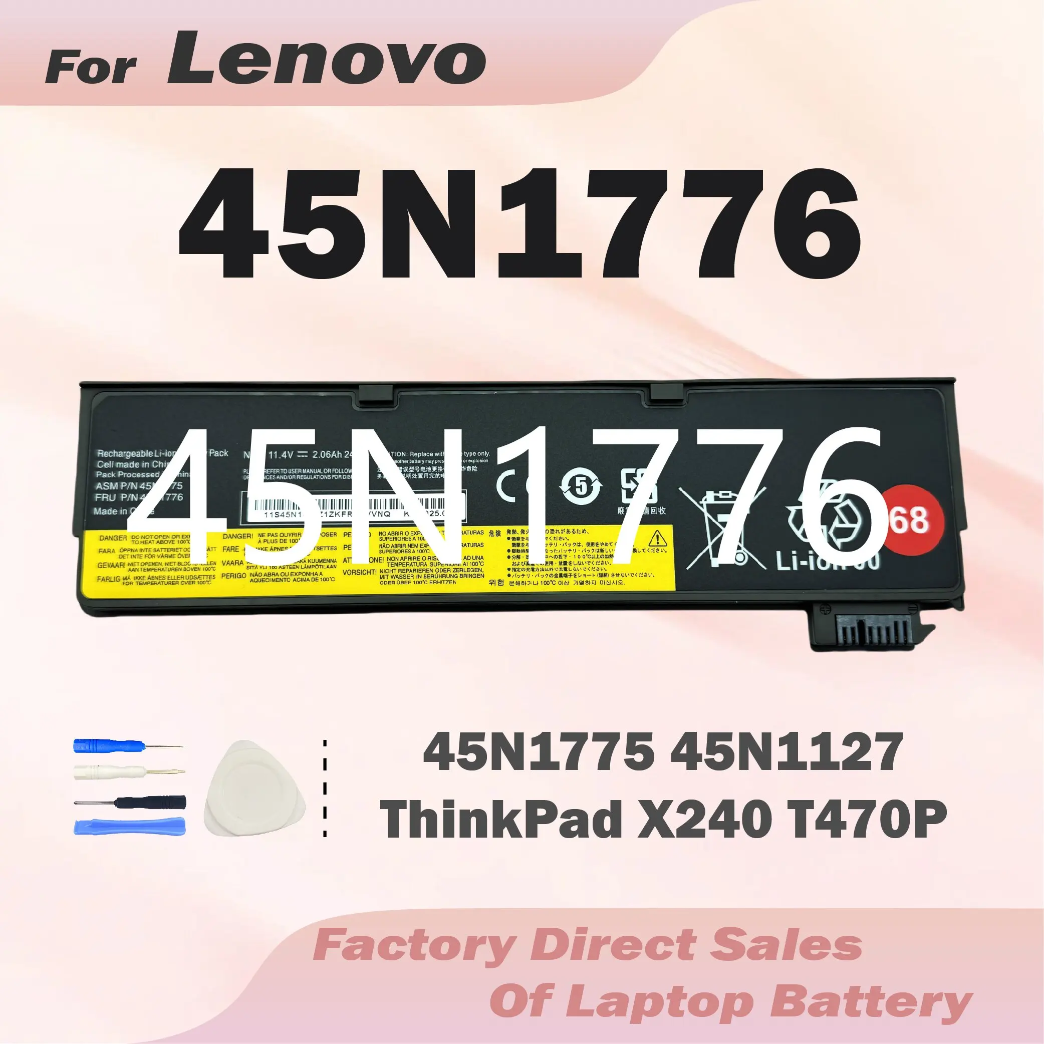 

45N1776 x240 68 Battery For Lenovo Thinkpad T440 T440S T450 T450S Series x240 45N1775 45N1776 45N1124 45N1125 45N1126