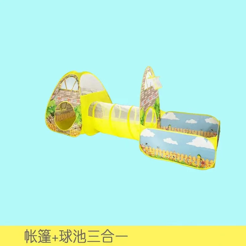 Tienda de campaña para niños, casa pequeña, océano, piscina de bolas, casa, jardín, Villa, tienda de túnel