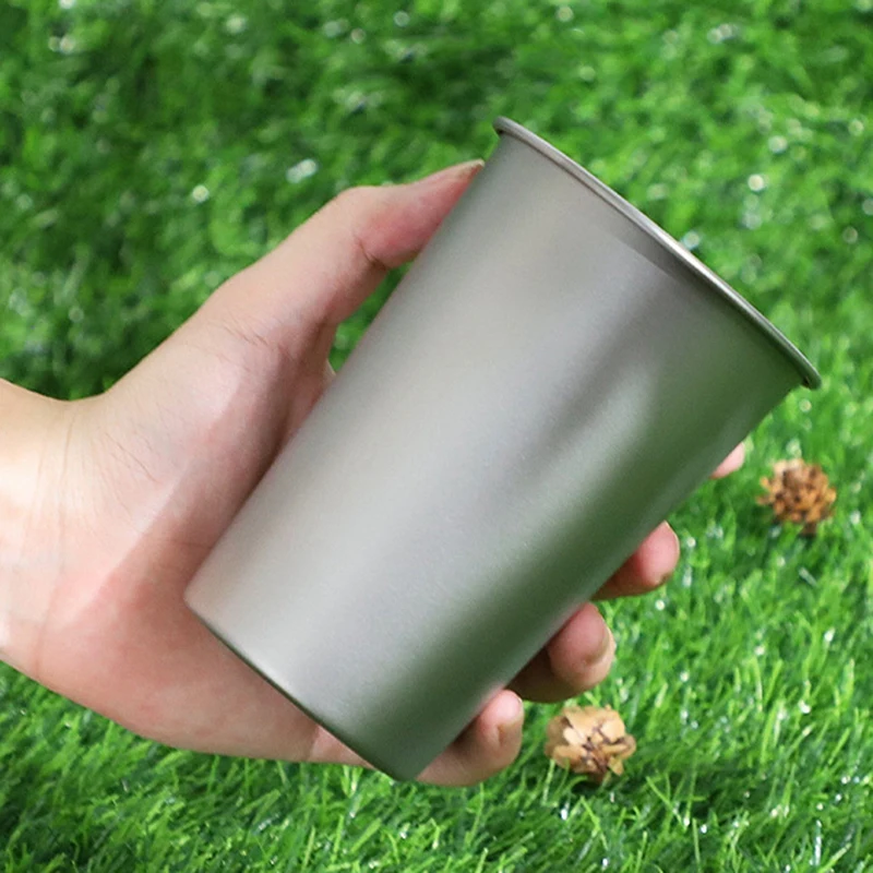 Imagem -02 - Camping Titanium Mug Beer Cup Louça Turística Piquenique Equipamento de Cozinha ao ar Livre Panelas de Cozinha de Viagem Caneca de Caminhada Durável 500ml