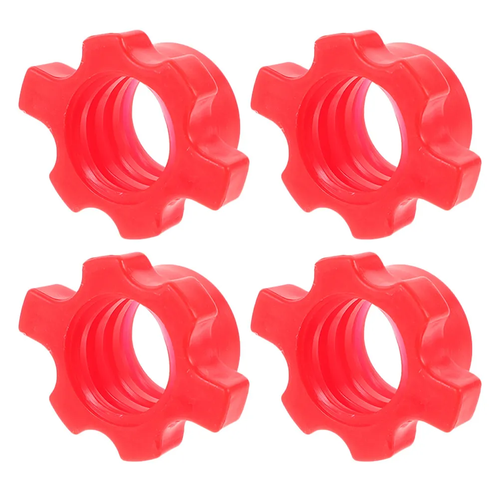 4 Pcs Barbell Safety Collar Clips PVC Locking Nuts Anti Slip Weight Lifting Bar Clamps Durable Fitness Accessories Quick Release