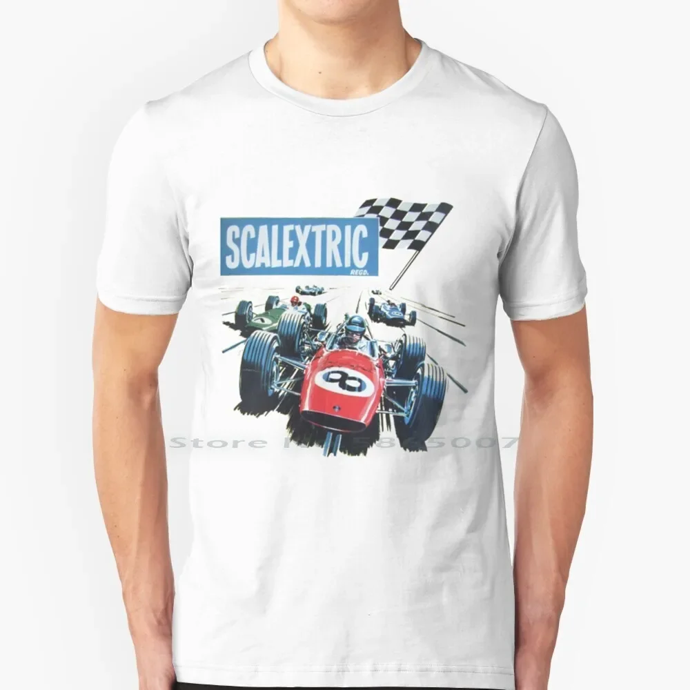 Scalextric T Shirt 100% Cotton Slot Cars Retro Vintage England Afx Tyco Lemans Gran Prix Monaco Road Racing Formula Big Size