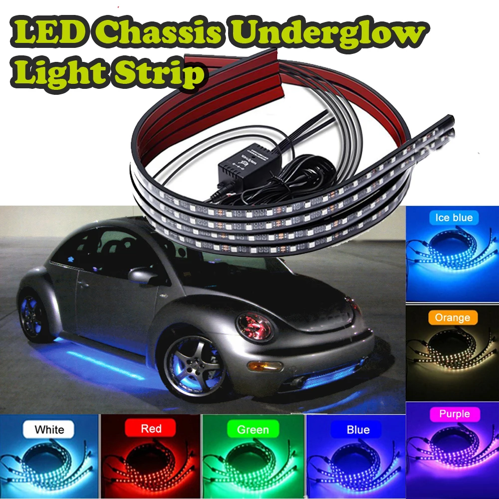 Car Chassis Lights Underglow Strip Lamp Flexible LED Strip APP Control RGB Auto Decorative Atmosphere Lamp Bosozoku Style 12V