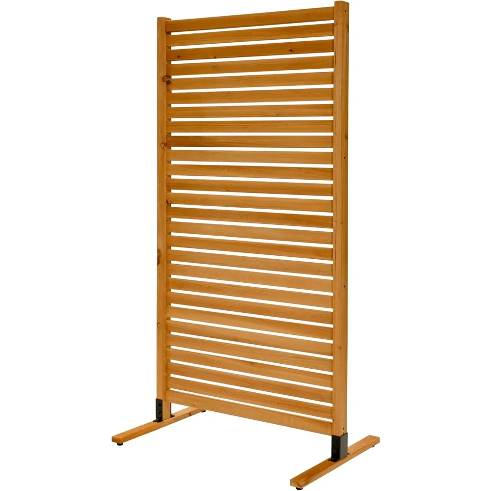 EC18030 73.5in H x 36in W Tiaga Slatted Premium Wood Freestanding or Surface Mounted Privacy Screen Kit (1 Panel)