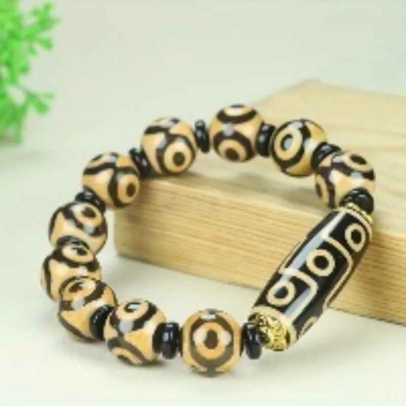 

Tibetan Dzi Bead Bracelet, Retro Natural Stone.