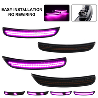 4pcs Front Rear Dynamic Scan Pink Purple Bumper LED Side Marker Light Signal Indicator For Dodge Charger 2015 -2023