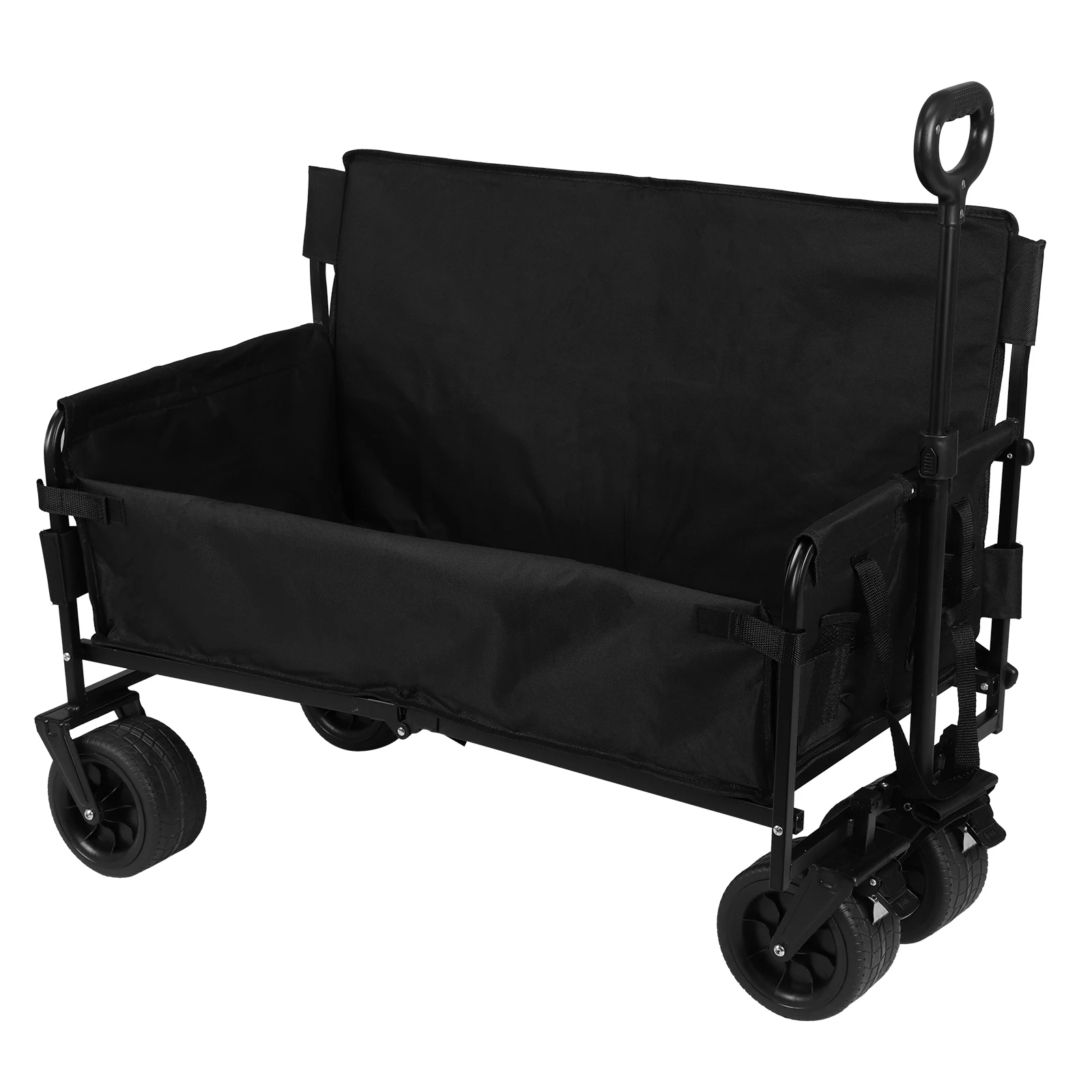 

Large Capacity Collapsible Wagon Cart with Big Wheels Foldable Beach Wagon Cart for Groceries Garden Sport