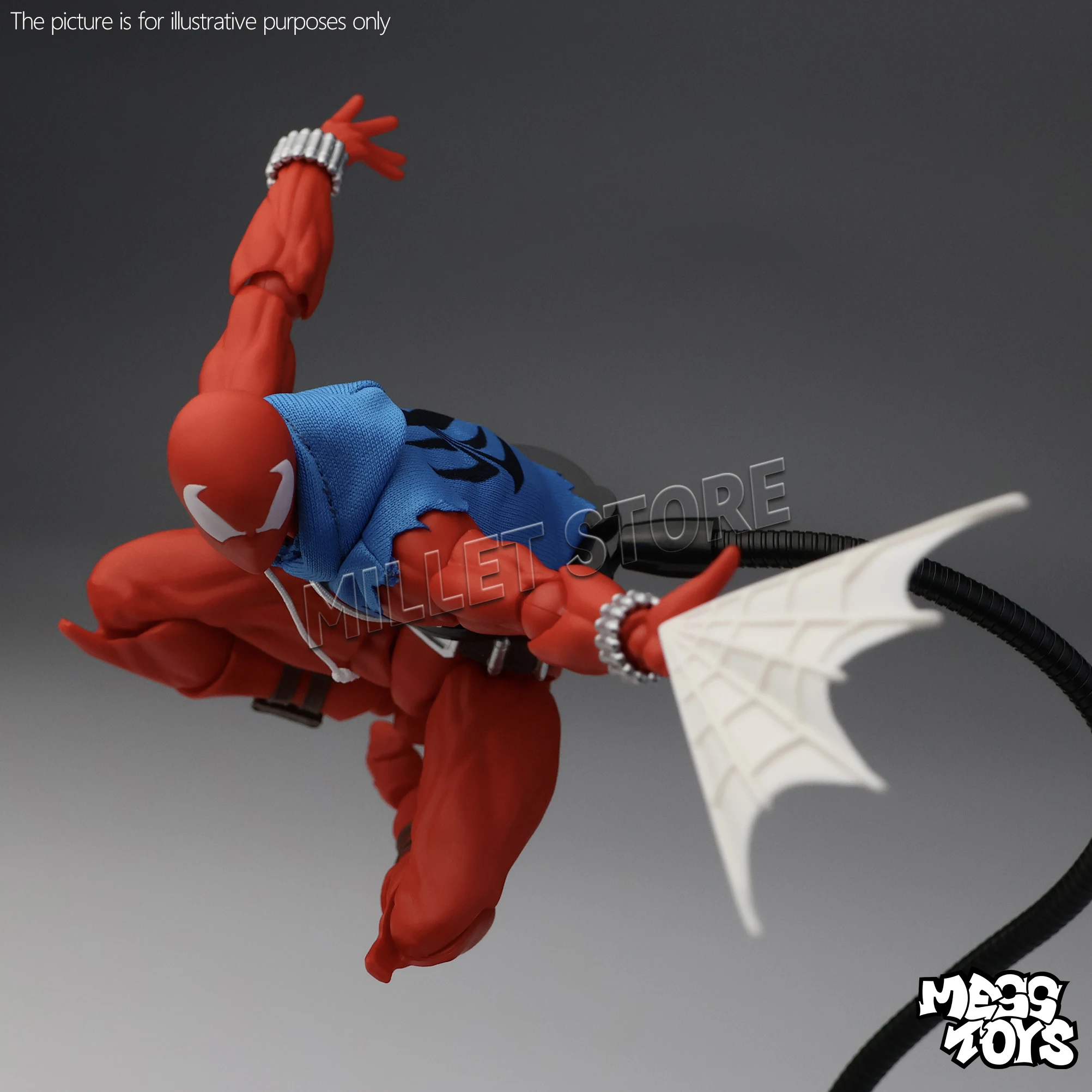 

Hot New Mess Toys Scarlet Hero Scarlet Spider Man Messtoys Spiderman Anime Action Figure Figurine Statue Model Gifts Kids Toys